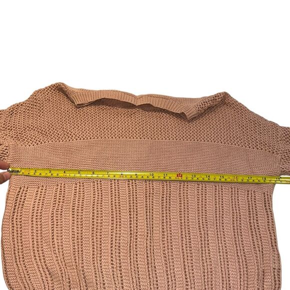 No Comment Blush Pink Open Knit Sweater -‎ Size Medium - Picture 5 of 8